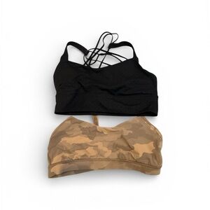 lululemon athletica Black and Tan Camo Bras bundle . Size 10